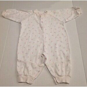 Vintage Mine Alone Basics Baby Bodysuit Pink Tulip Print Size 6 Months
